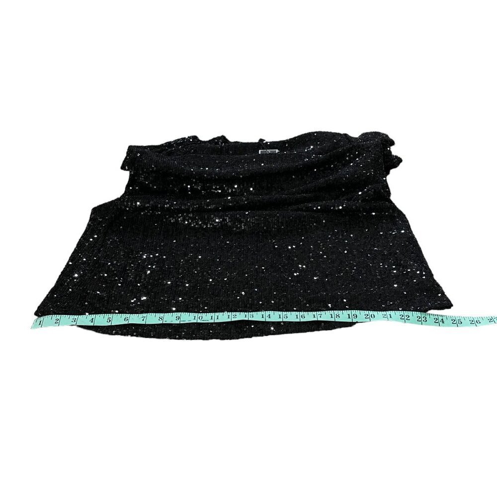 Cable & Gauge Black Sequined Beaded Short Sleeve Lined Dress Size L NWT New - Picture 8 of 12